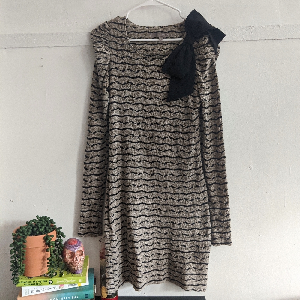 Plastic Island Chevron Stripe Bow Tie Dress